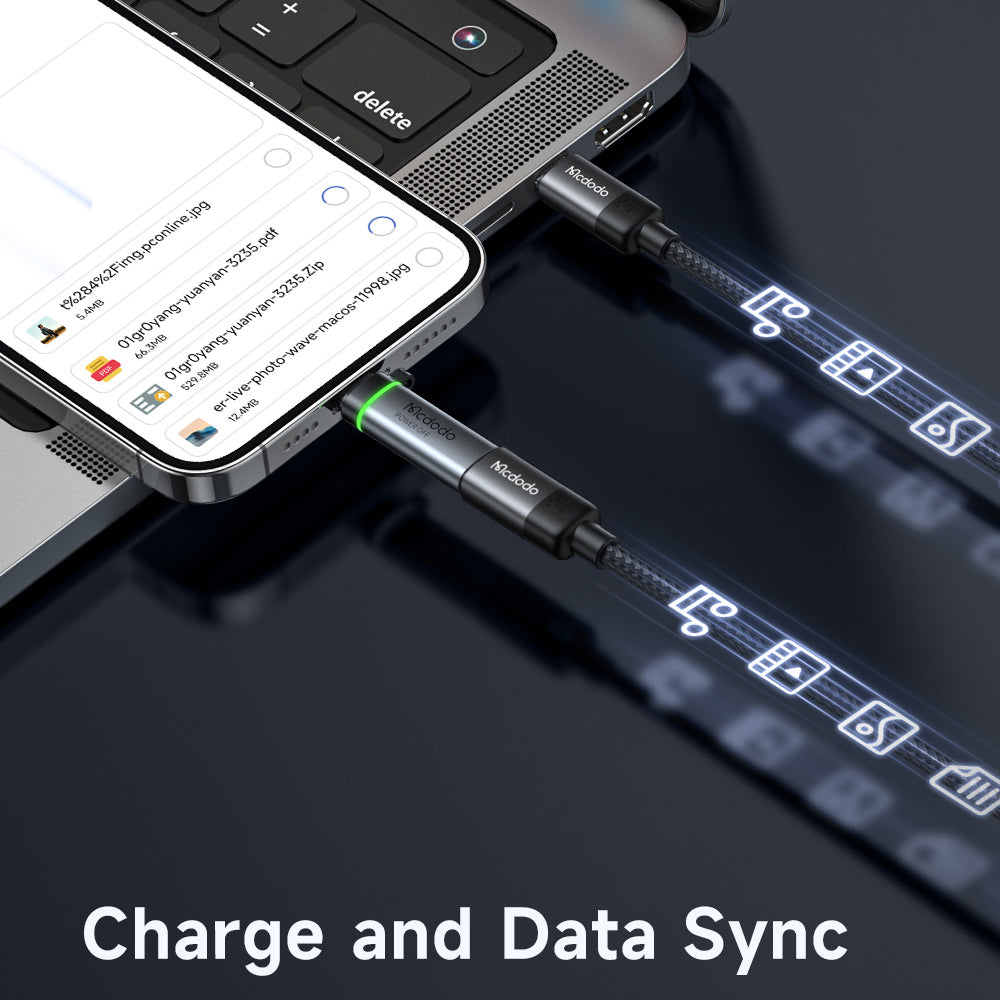 Mcdodo - Adapter Auto Power Off (OT-6010) - Lightning to Type-C, 60W, 3A, 480Mbps, Charging & Data Sync, with Lanyard - Black