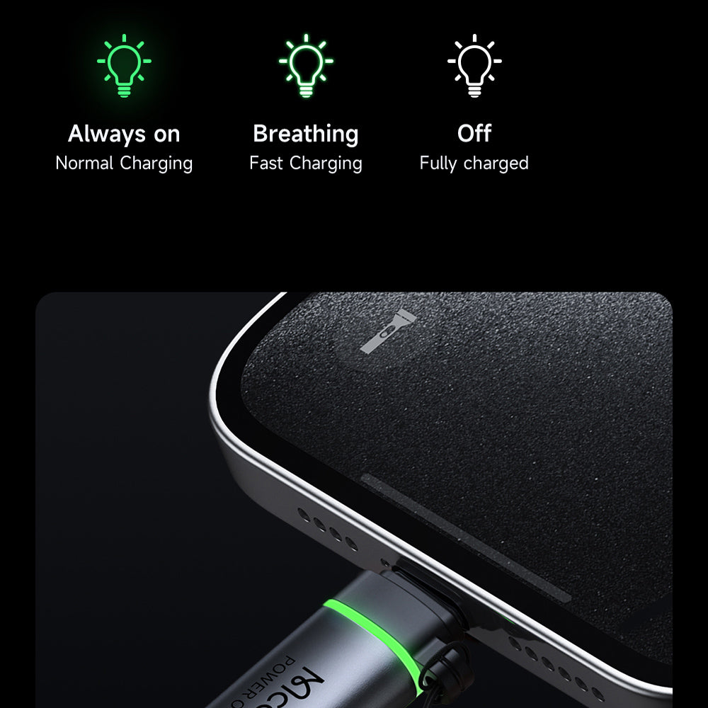 Mcdodo - Adapter Auto Power Off (OT-6010) - Lightning to Type-C, 60W, 3A, 480Mbps, Charging & Data Sync, with Lanyard - Black