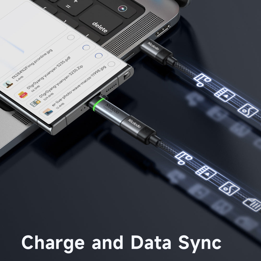 Mcdodo - Adapter Auto Power Off (OT-2450) - Type-C to Type-C, PD100W, 5A, 480Mbps, Charging & Data Sync, with Lanyard - Black