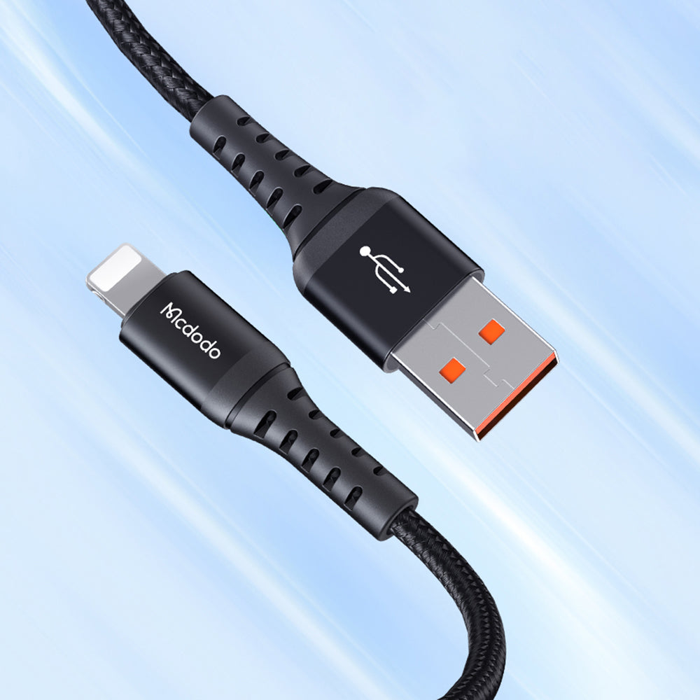 Mcdodo - Data Cable (CA-2261) - USB to Lightning, Nylon Braided, Aluminum Alloy, 3A, 1m - Black