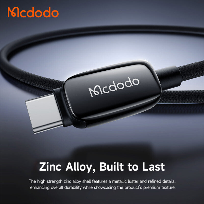 Mcdodo - Data Cable (CA-0020) - with Auto Brightness Adjustment, USB-A to USB-C, 6A, 1.2m - Black