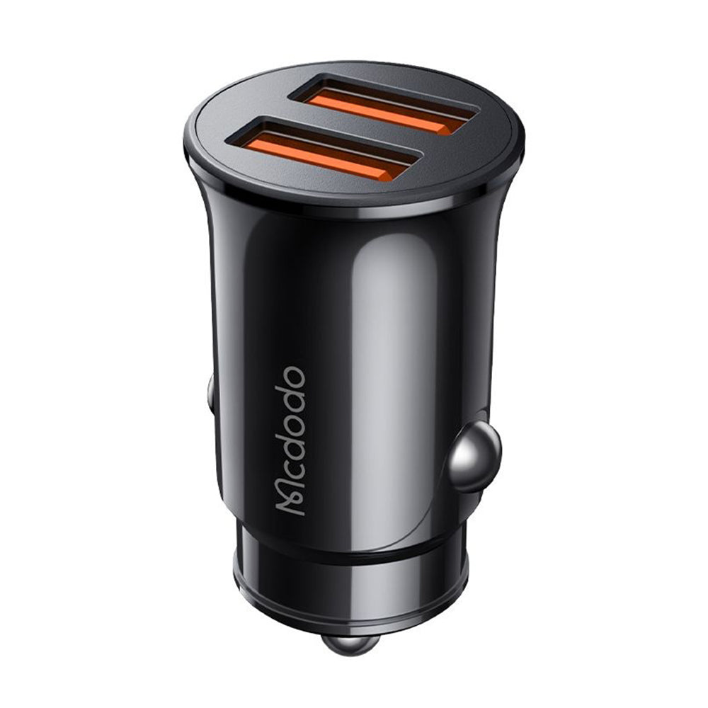 Mcdodo - Car Charger (CC-6602) - Dual-Port, 12W, Fireproof PC, 12-24V - Black