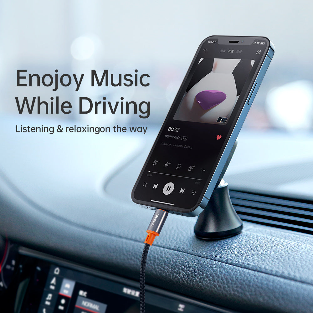 Mcdodo - Audio Cable Castle (CA-0780) - Lightning to Jack 3.5mm, Nylon Braided, 1.2m - Black