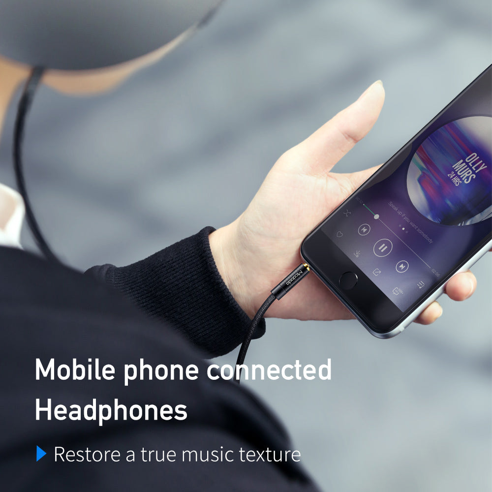 Mcdodo - Audio Cable (CA-6640) - Jack 3.5mm to Jack 3.5mm, Nylon Braided, 1.2m - Black