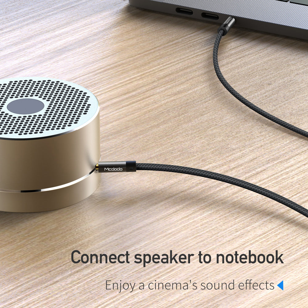 Mcdodo - Audio Cable (CA-6640) - Jack 3.5mm to Jack 3.5mm, Nylon Braided, 1.2m - Black