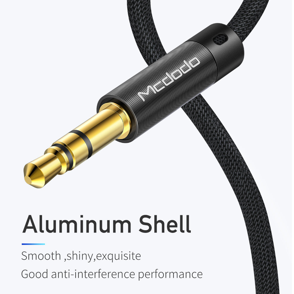 Mcdodo - Audio Cable (CA-6640) - Jack 3.5mm to Jack 3.5mm, Nylon Braided, 1.2m - Black