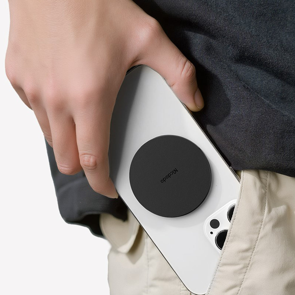 Mcdodo - Foldable Magnetic Phone Stand (MR-7910) - with Multi-Angle Support, Leather - Black