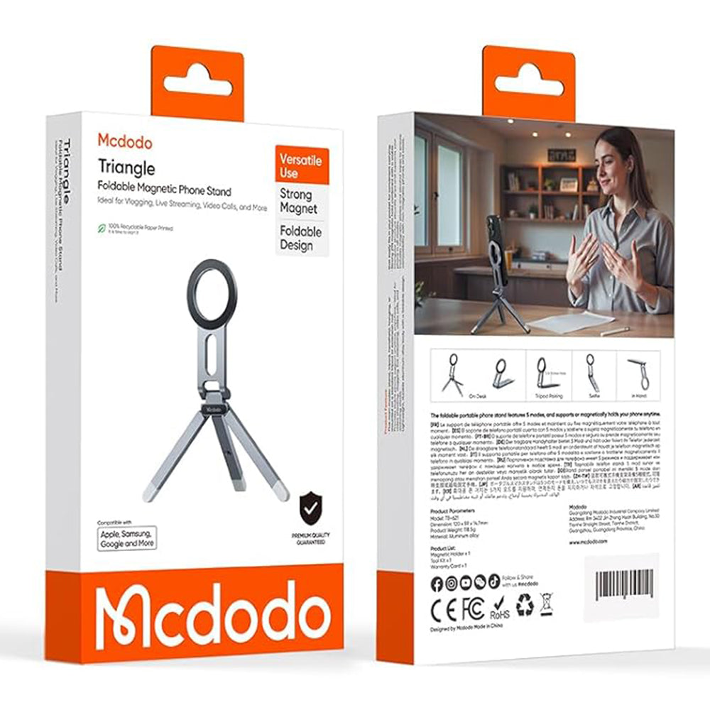 Mcdodo - Mobile Phone Magnetic Stand (TB-6210) - Aluminum Alloy - Grey