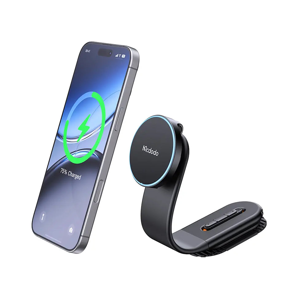 Mcdodo - Car holder with Wireless Charging (CH-6290) - for Dashboard, 15W, Bendable Design - Black