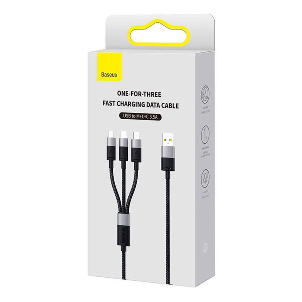 Baseus - Data Cable StarSpeed (P10319900111-01) - USB to Type-C, Lightning, Micro-USB, 100W, 1.5m - Cluster Black