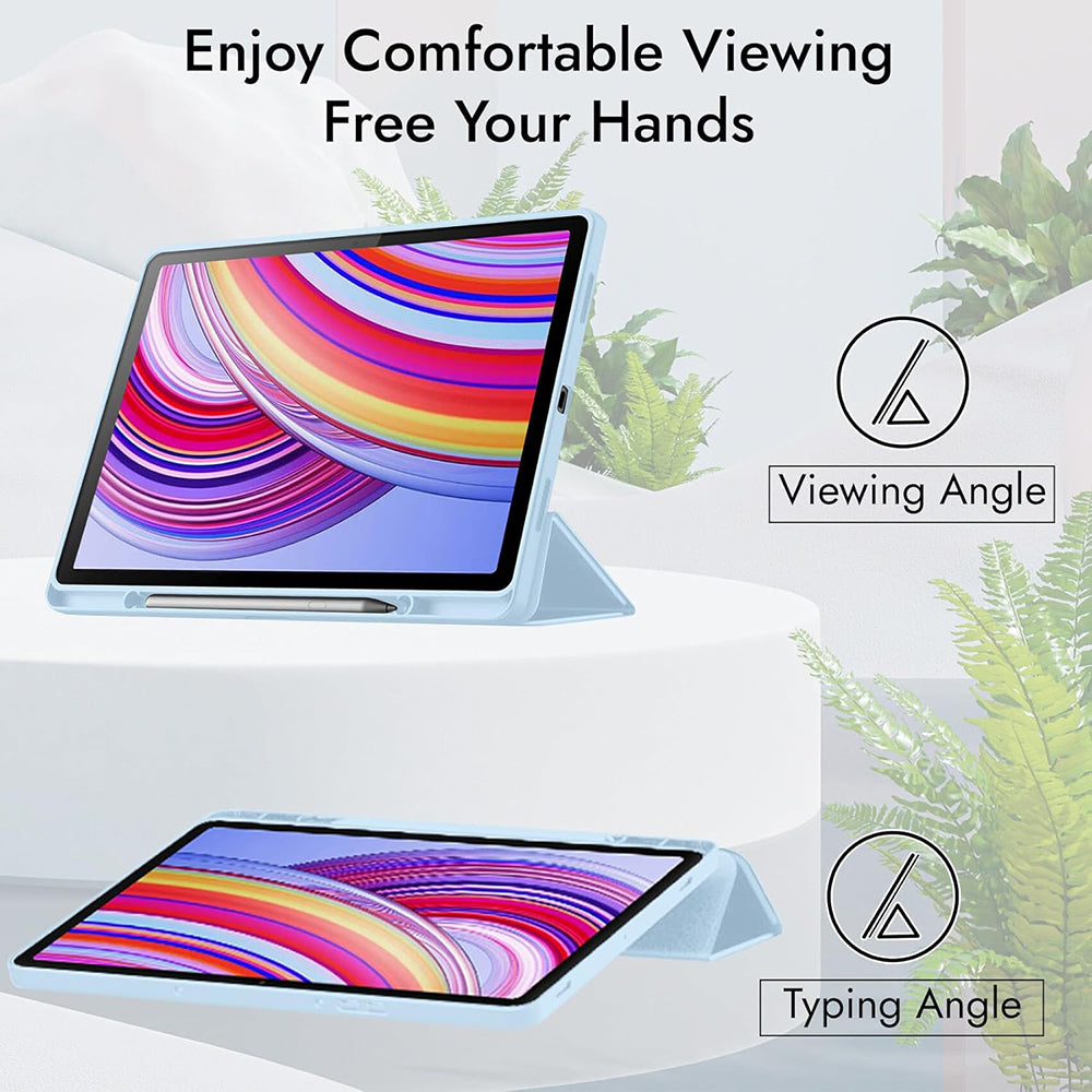 Techsuit - Flex Trifold (with Pencil Holder) - Xiaomi Redmi Pad 2 Pro - Sky Blue
