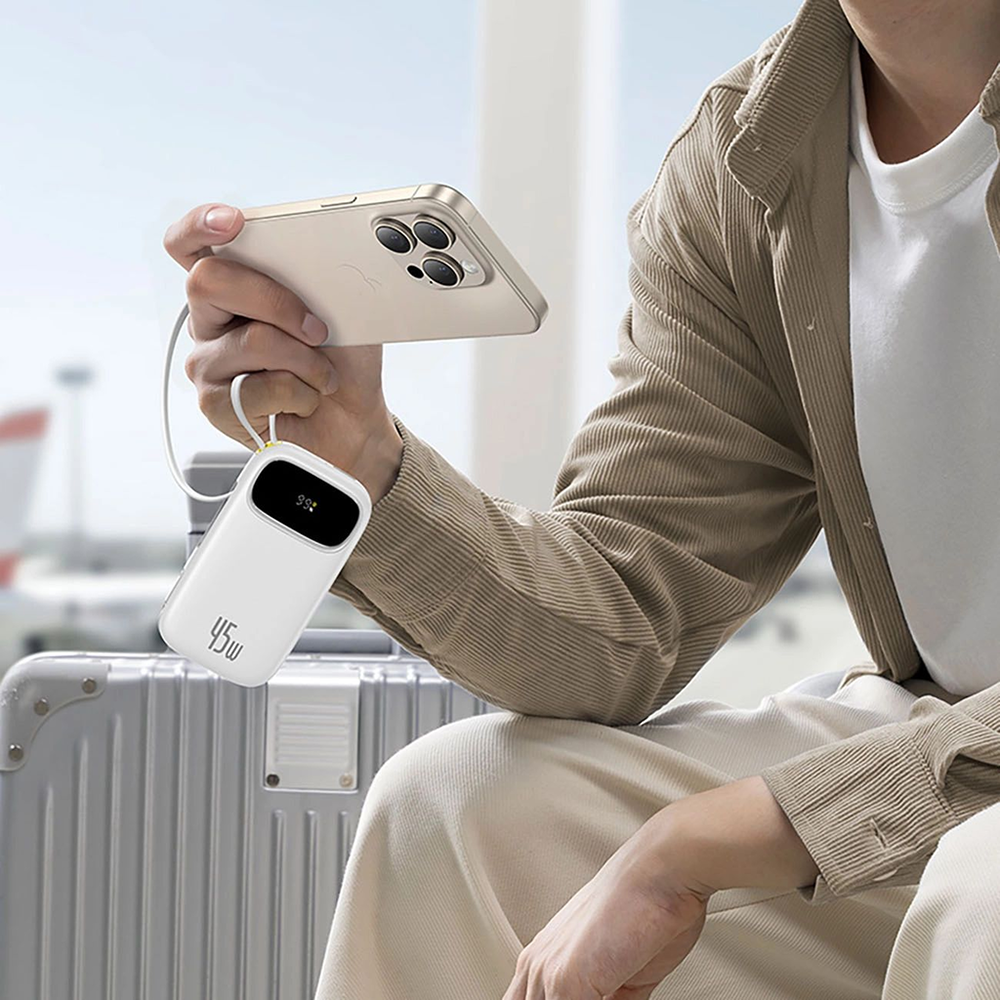 Baseus EnerFill FC31 Qpow 3 Power Bank 10000mAh 45W Moon White