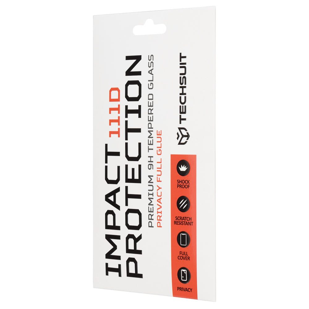 Techsuit - 111D Privacy Full Glue - iPhone 12 / iPhone 12 Pro - Black