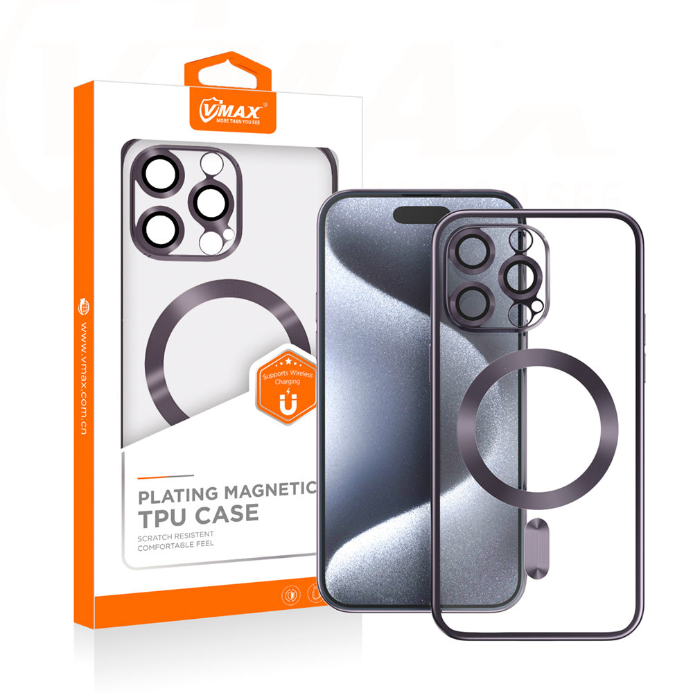 Vmax - Electroplating Mag Tpu Case For Iphone 15 Pro Max - Θήκη Προστασίας Iphone 15 Pro Max Σε Μωβ Χρώμα – Θήκη για κινητό από το PhoneBazaar.gr