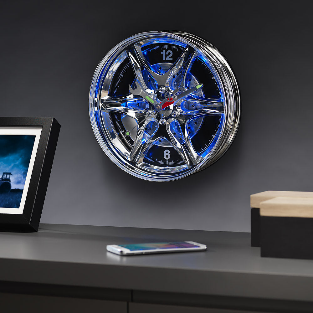 The Source Led Wheel Rim Clock- Φωτιζόμενο Ρολόι Τοίχου σε Σχήμα Τροχού