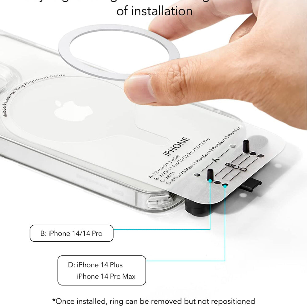 ESR - Adapter HaloLock (2 pack) - Compatible with MagSafe Wireless Charging, Universal Phone Ring for Samsung, iPhone - White