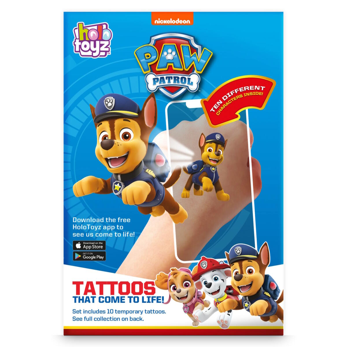 HoloToyz - Paw Patrol Augmented Reality Τατουάζ Επαυξημένης πραγματικότητας που ζωντανεύουν σε κινούμενα σχέδια