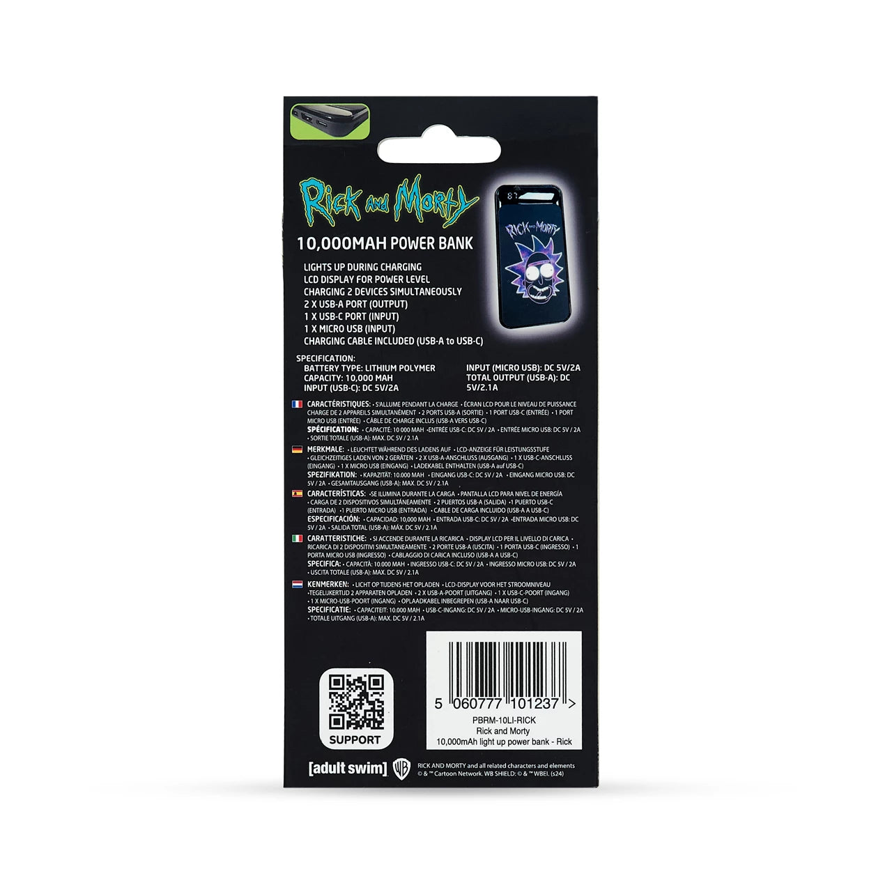 Lazerbuilt Rick & Morty Power Bank 10.000mAh με LED Φωτισμό