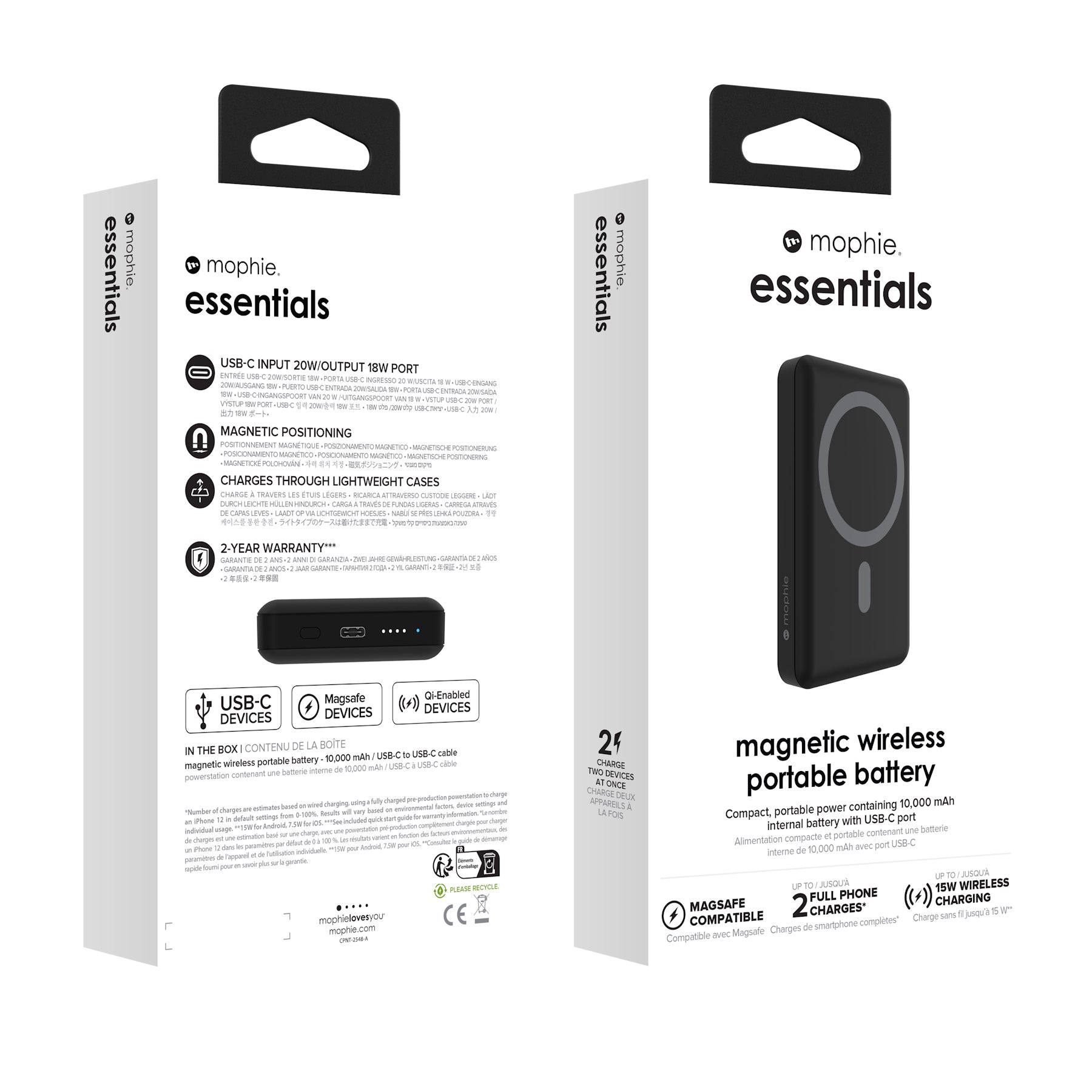 Mophie Essentials Magnetic Wireless Portable Battery 10K (Μαύρο)