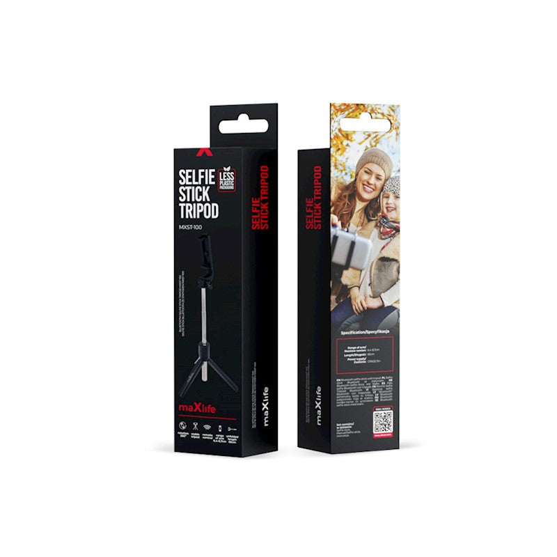 Maxlife Bluetooth selfie stick tripod MXST-100 black