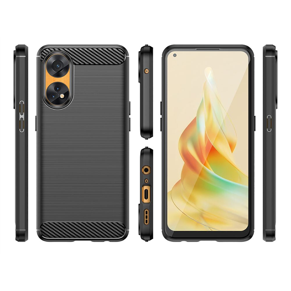 Techsuit - Carbon Silicone - Oppo Reno8 T - Black