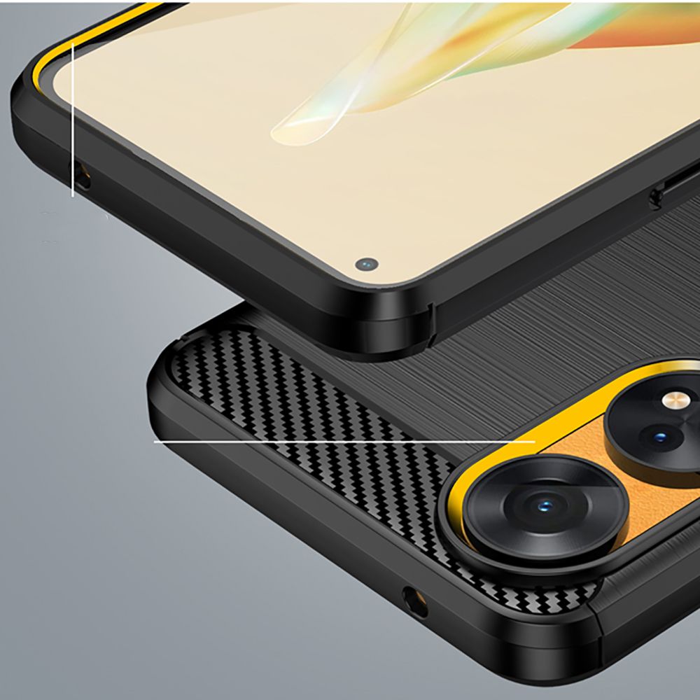 Techsuit - Carbon Silicone - Oppo Reno8 T - Black