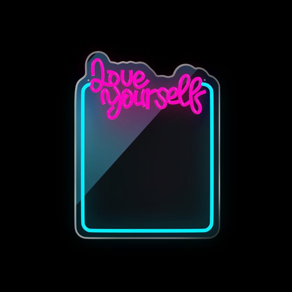 Forever Light Neon Mirror LED Love Yourself/Turquoise Pink - Διακοσμητικός Καθρέπτης με LED Neon