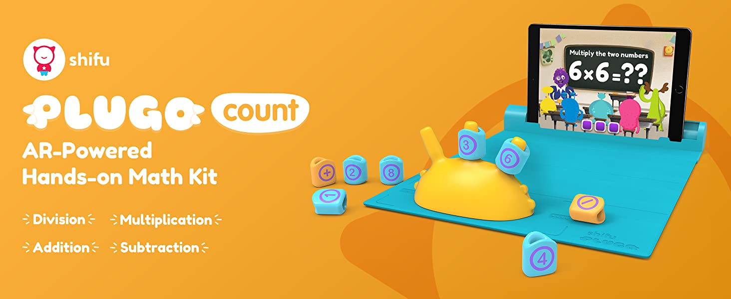 Plugo Count by PlayShifu Σύστημα παιδικού παιχνιδιού Επαυξημένης Πραγματικότητας μαθηματικών με Ιστορίες & Puzzles