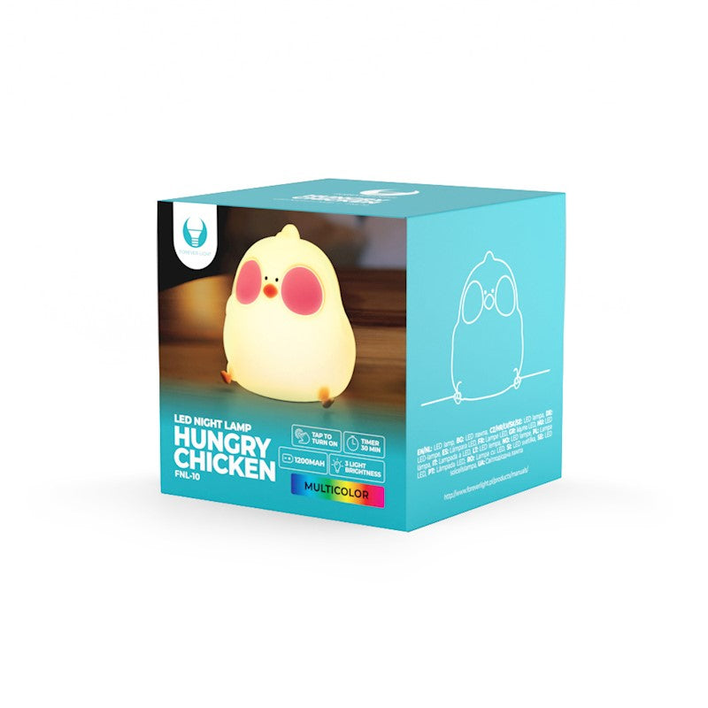 Forever Light LED Night Lamp Hungry Chicken FNL-10  Φωτιστικό νυκτός από μαλακή σιλικόνη με ενσωματωμένο χρονοδιακόπτη