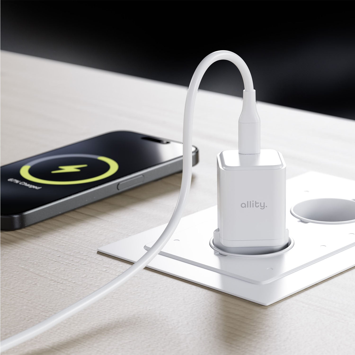 Φορτιστής τοίχου Allity GaN PD QC ATC-01-20WC 1x USB-c 20W λευκός