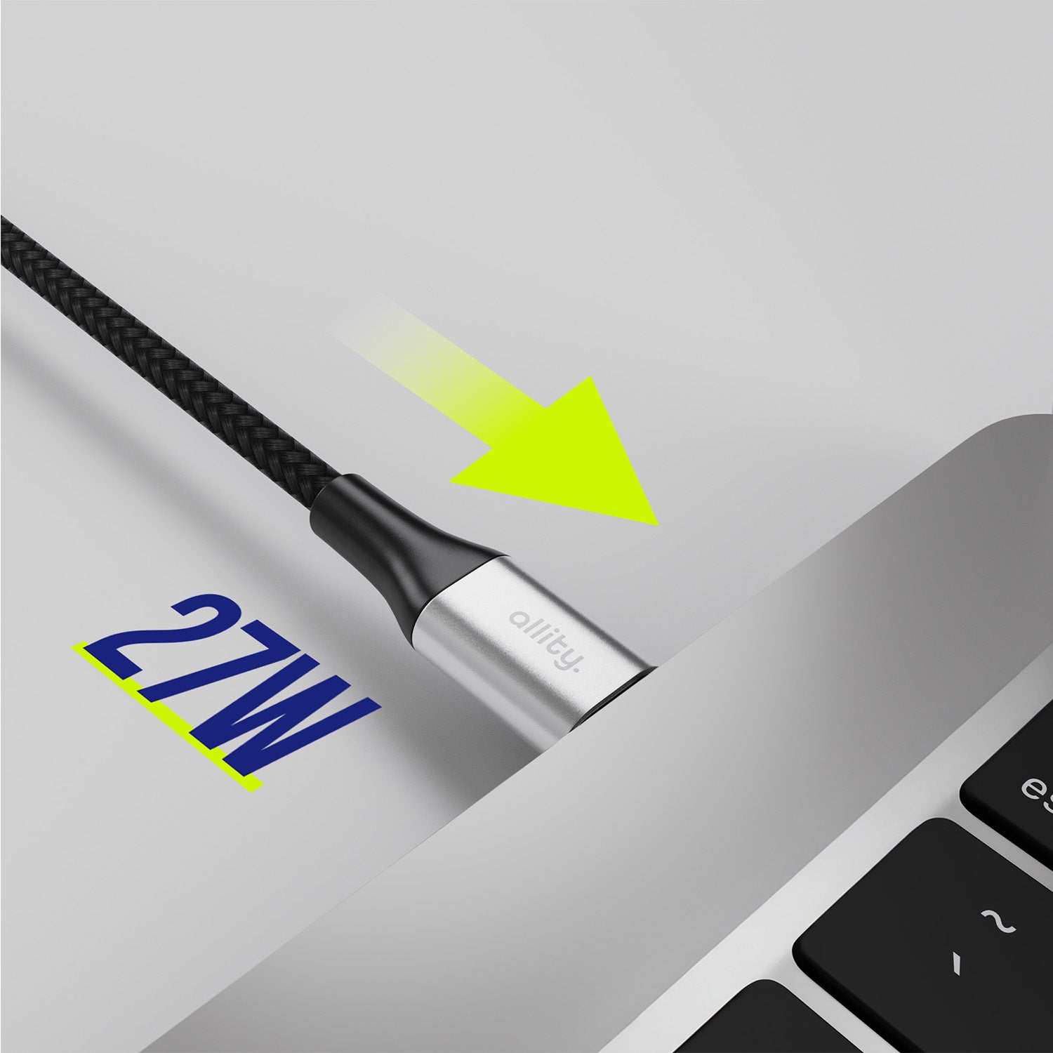 Καλώδιο Allity AUC-01 USB-c - lightning 2,0 m 27W μαύρο