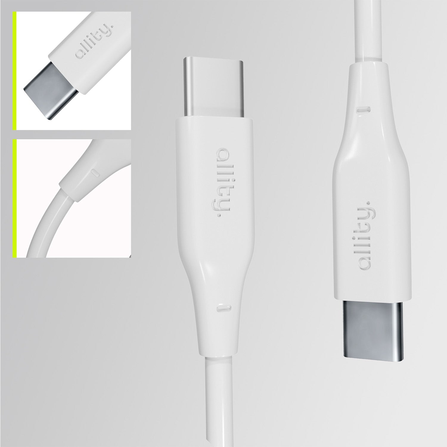 Καλώδιο Allity AUC-02 USB-c - USB-c 1,0 m 60W λευκό