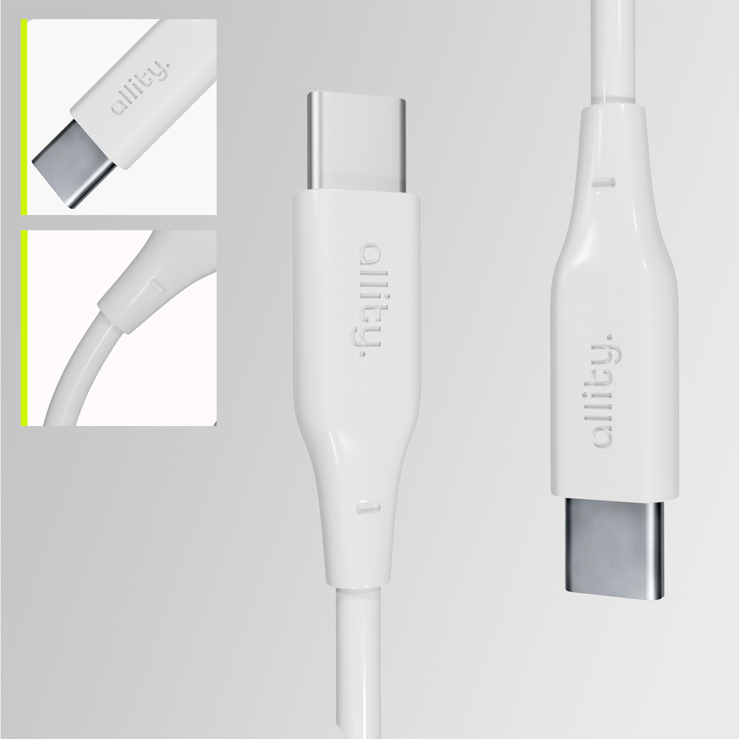 Καλώδιο Allity AUC-02 USB-c - USB-c 2,0 m 100W λευκό
