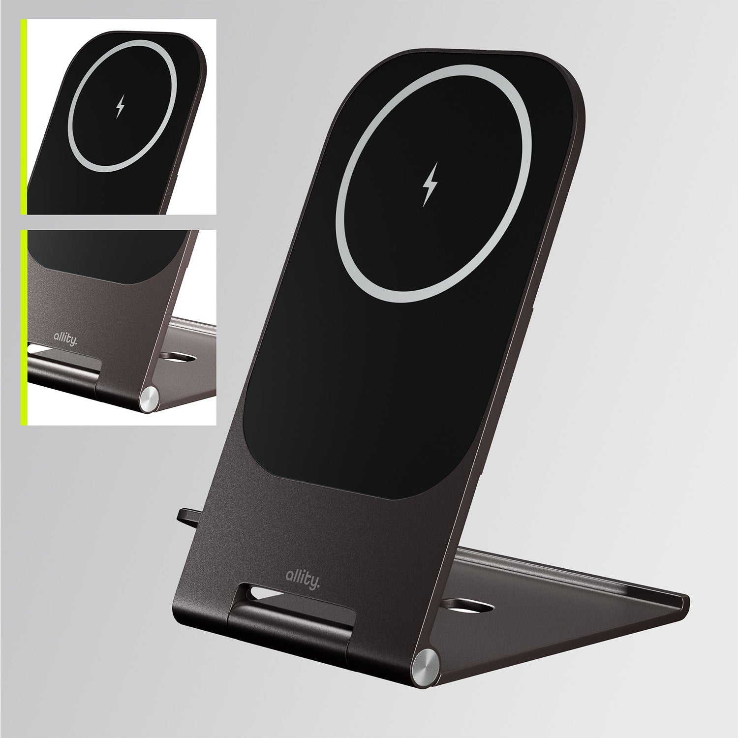 Ασύρματος φορτιστής Allity AWC-200-15WMS 15W γραφίτης