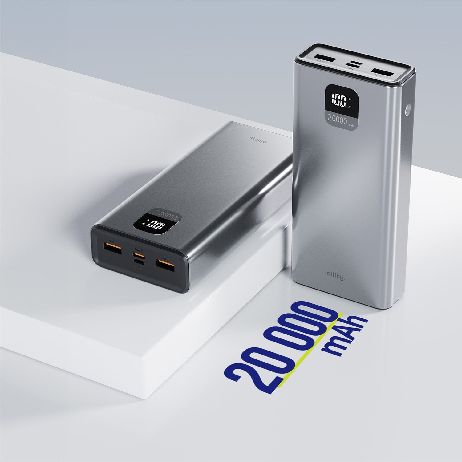 Power bank Allity APB-100 PD QC 22,5W 20.000 mAh γκρι