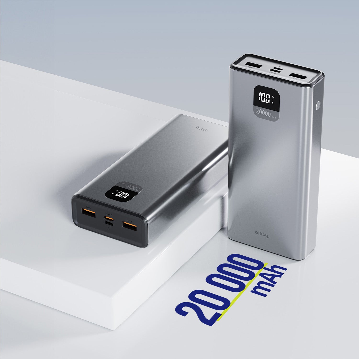 Power bank Allity APB-100 PD QC 22,5W 20.000 mAh γκρι