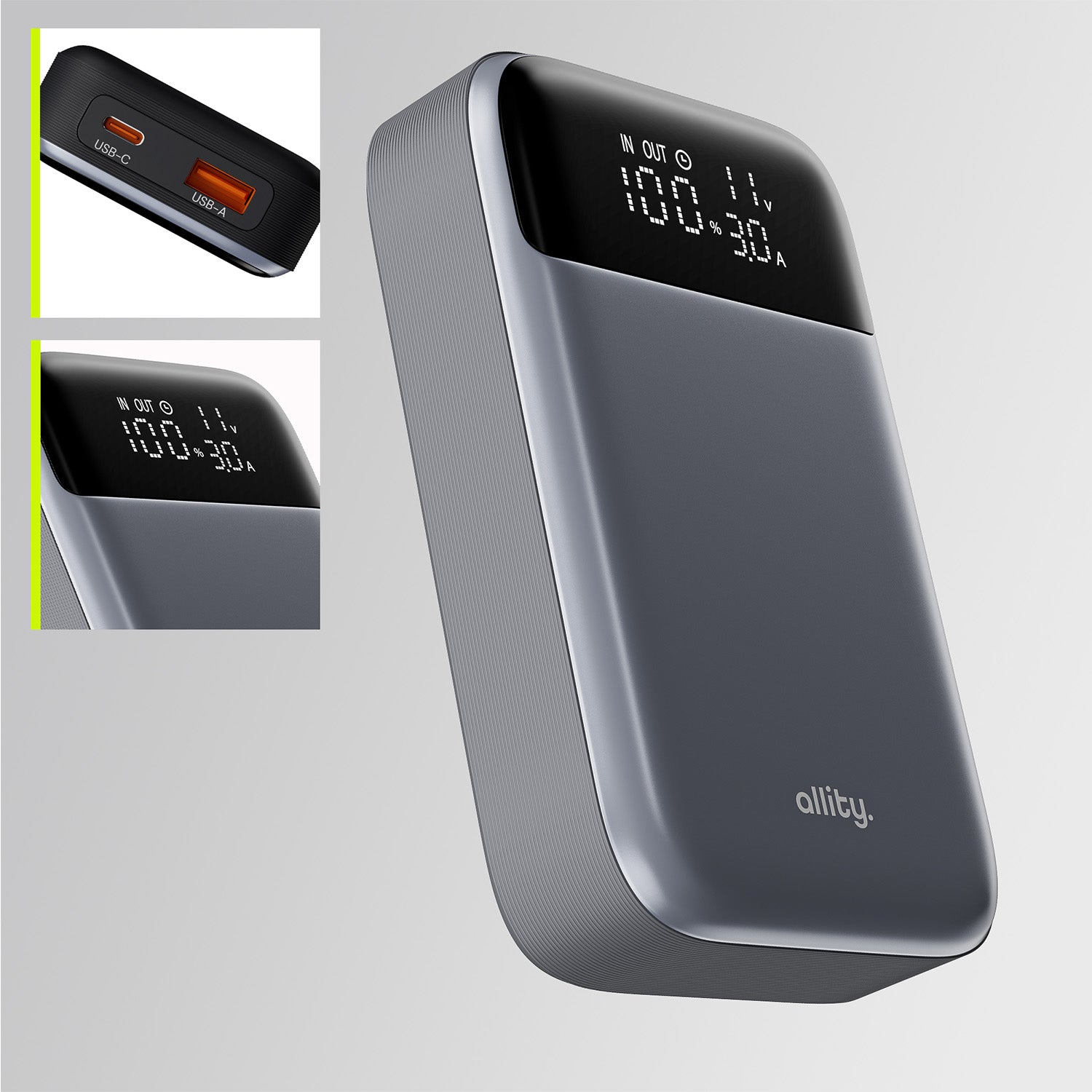 Allity power bank APB-200 PD QC 33W 10.000 mAh γκρι