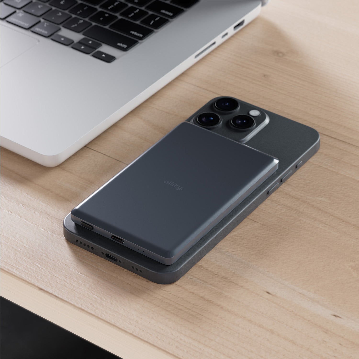 Allity ασύρματο power bank APB-300 PD QC 20W 5000 mAh μαγνητικό γκρι