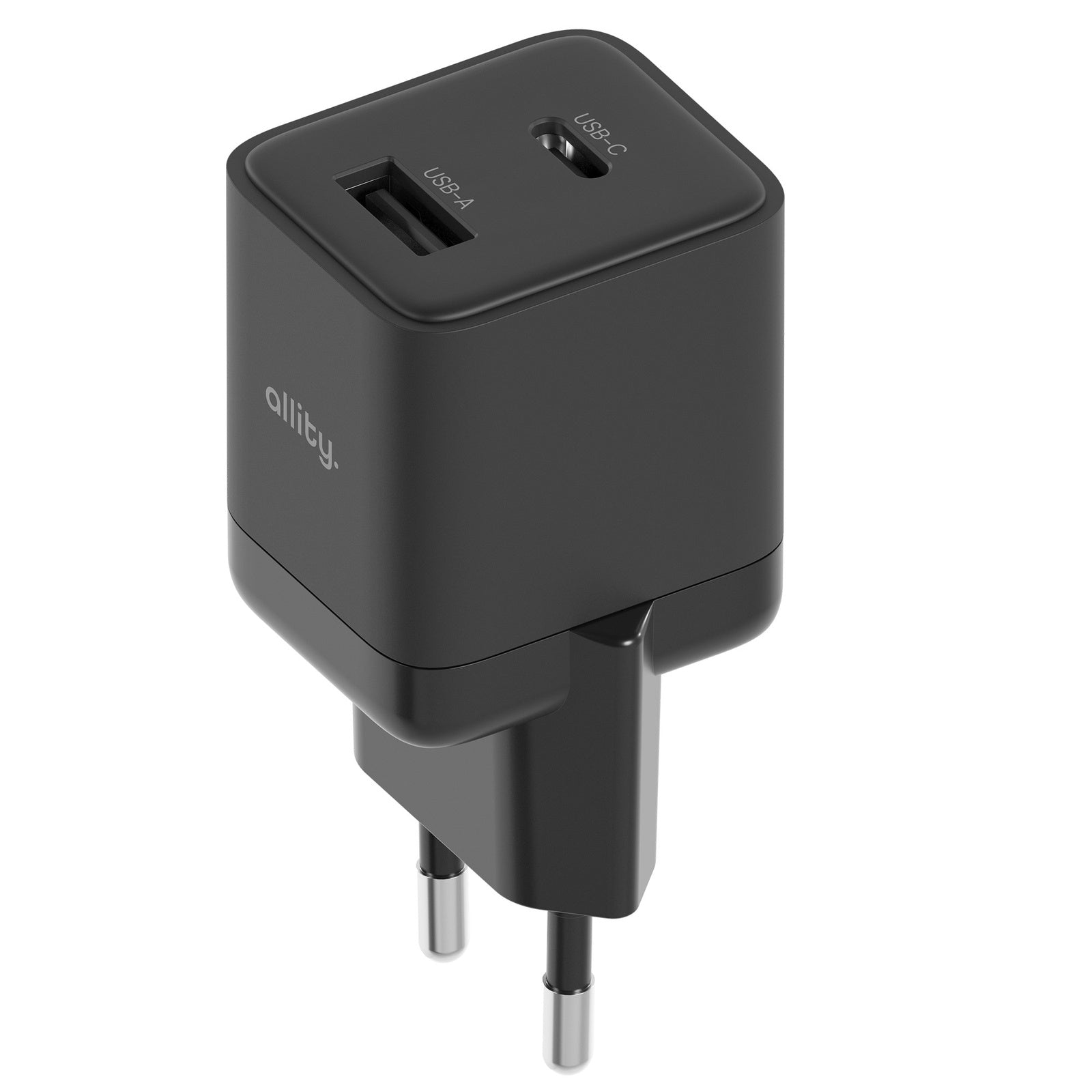 Φορτιστής τοίχου Allity GaN PD QC ATC-01-30WAC 1x USB-c 1x USB-a 30W μαύρος