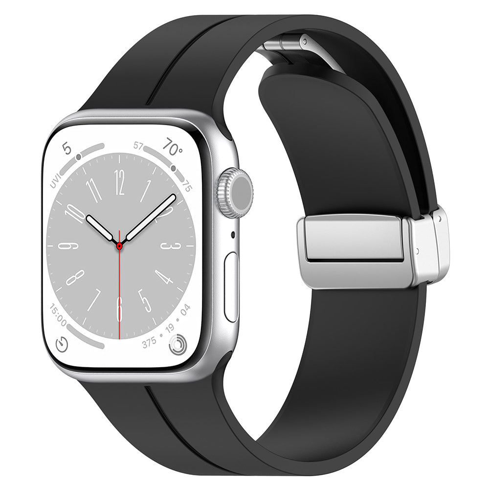 Techsuit - Watchband (W011) - Apple Watch 1/2/3/4/5/6/7/8/9/10/11/SE/SE 2/SE 3/Ultra/Ultra 2/Ultra 3 (42/44/45/46/49mm) - Black