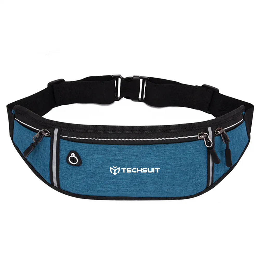 Techsuit - Waist Bag (CWB3) - with Belt for Recreational Activity, Fitness - Blue