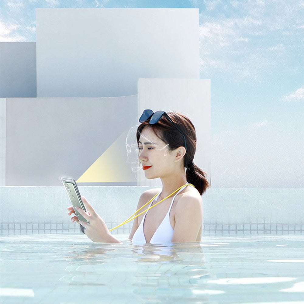 Baseus - Waterproof Case Let"s Go (ACFSD-D02) - Universal Cover for Mobile Phones, Waterproof IPX8, max 7.2" - White