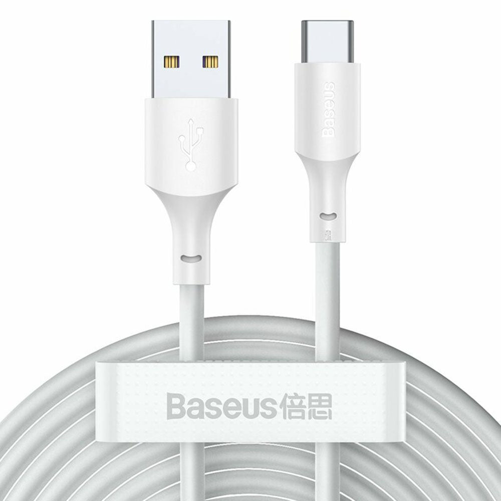 Baseus - (2 pack) Data Cable (TZCATZJ-02) - USB to Type-C, Fast Charging 5A, 40W, 1.5m - White