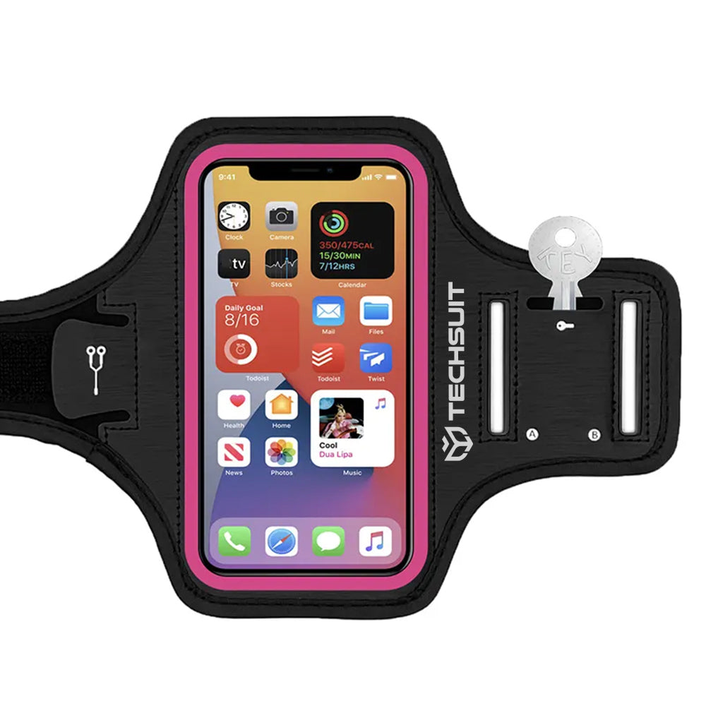 Techsuit - Sports Armband (TH20) - with Velcro, for Phones, max 6.8" - Pink