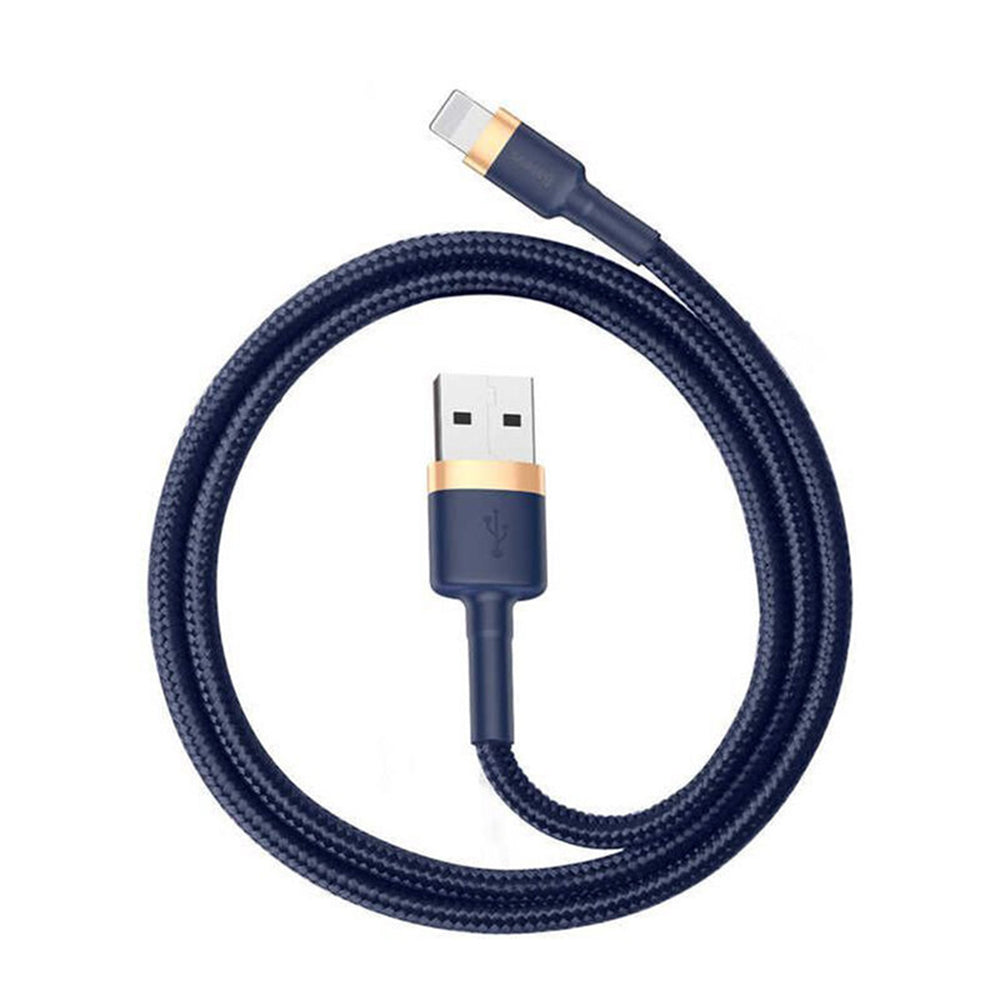 Baseus - Data Cable Cafule (CALKLF-BV3) - USB to Lightning, Fast Charging, QC3.0, 2.4A, 1m - Blue / Gold