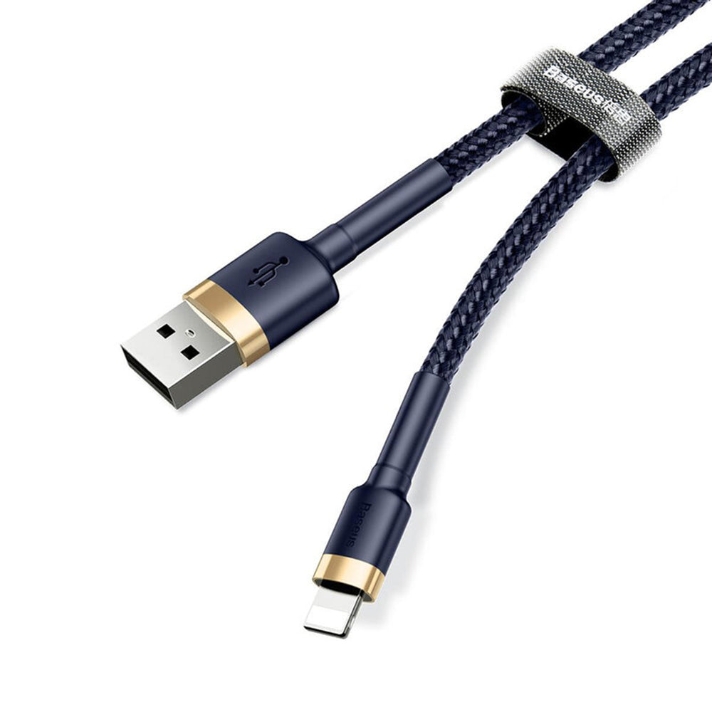 Baseus - Data Cable Cafule (CALKLF-BV3) - USB to Lightning, Fast Charging, QC3.0, 2.4A, 1m - Blue / Gold