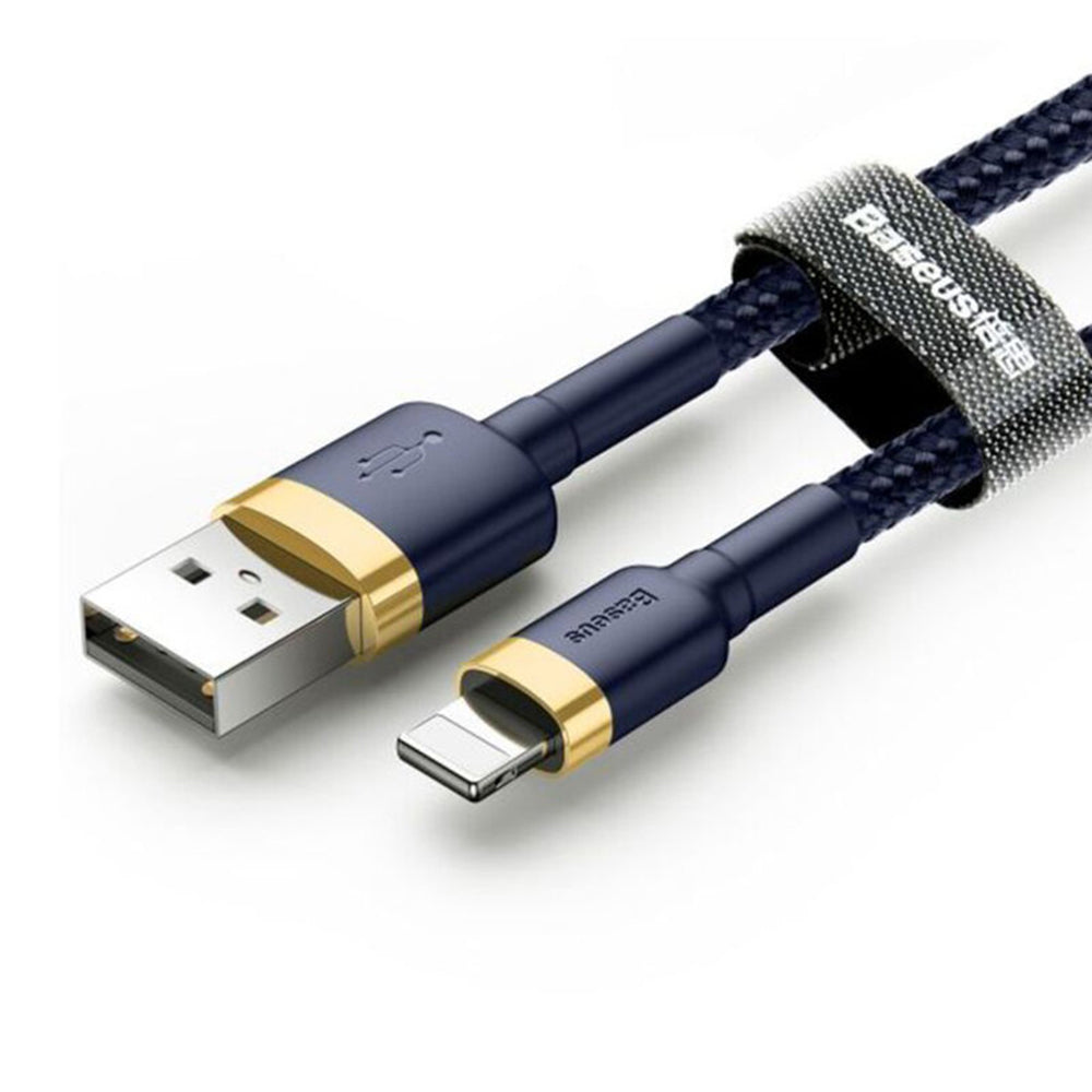 Baseus - Data Cable Cafule (CALKLF-BV3) - USB to Lightning, Fast Charging, QC3.0, 2.4A, 1m - Blue / Gold