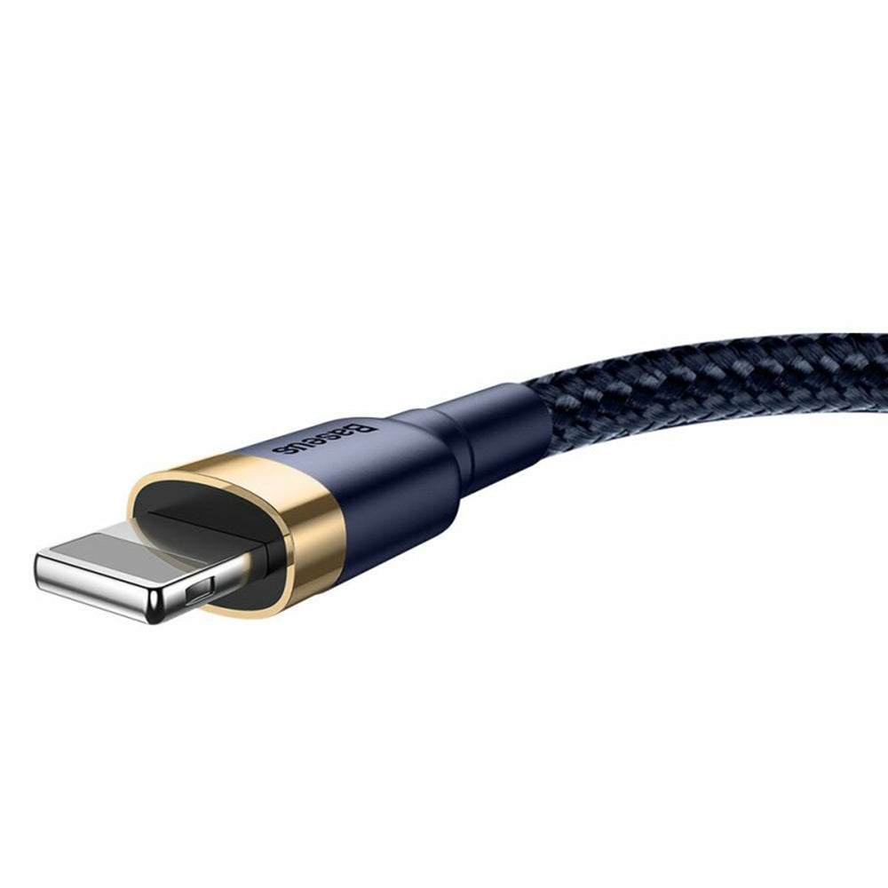 Baseus - Data Cable Cafule (CALKLF-BV3) - USB to Lightning, Fast Charging, QC3.0, 2.4A, 1m - Blue / Gold