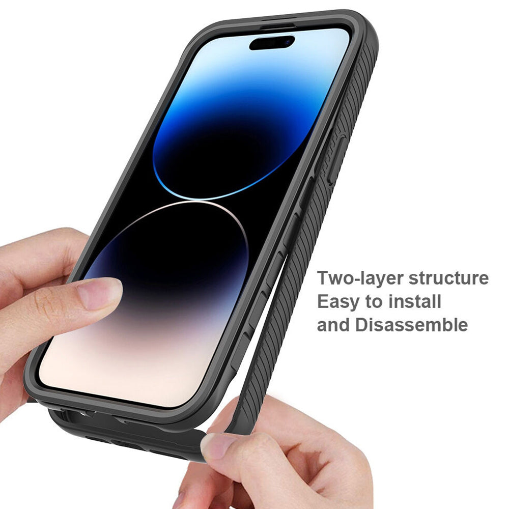 Techsuit - Defense360 Pro + Screen Protector - iPhone 15 Pro Max - Black