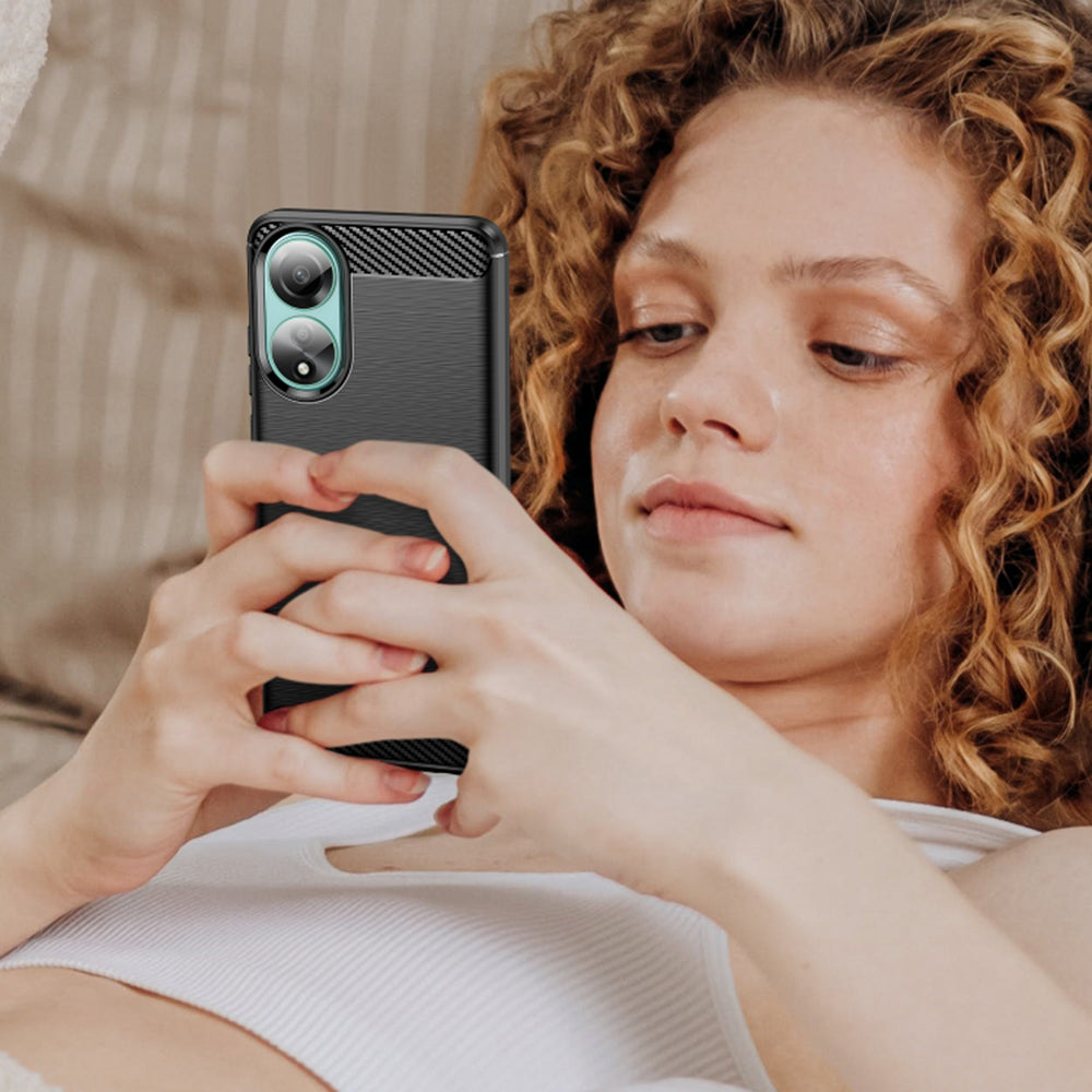 Techsuit - Carbon Silicone - Oppo A78 4G - Black